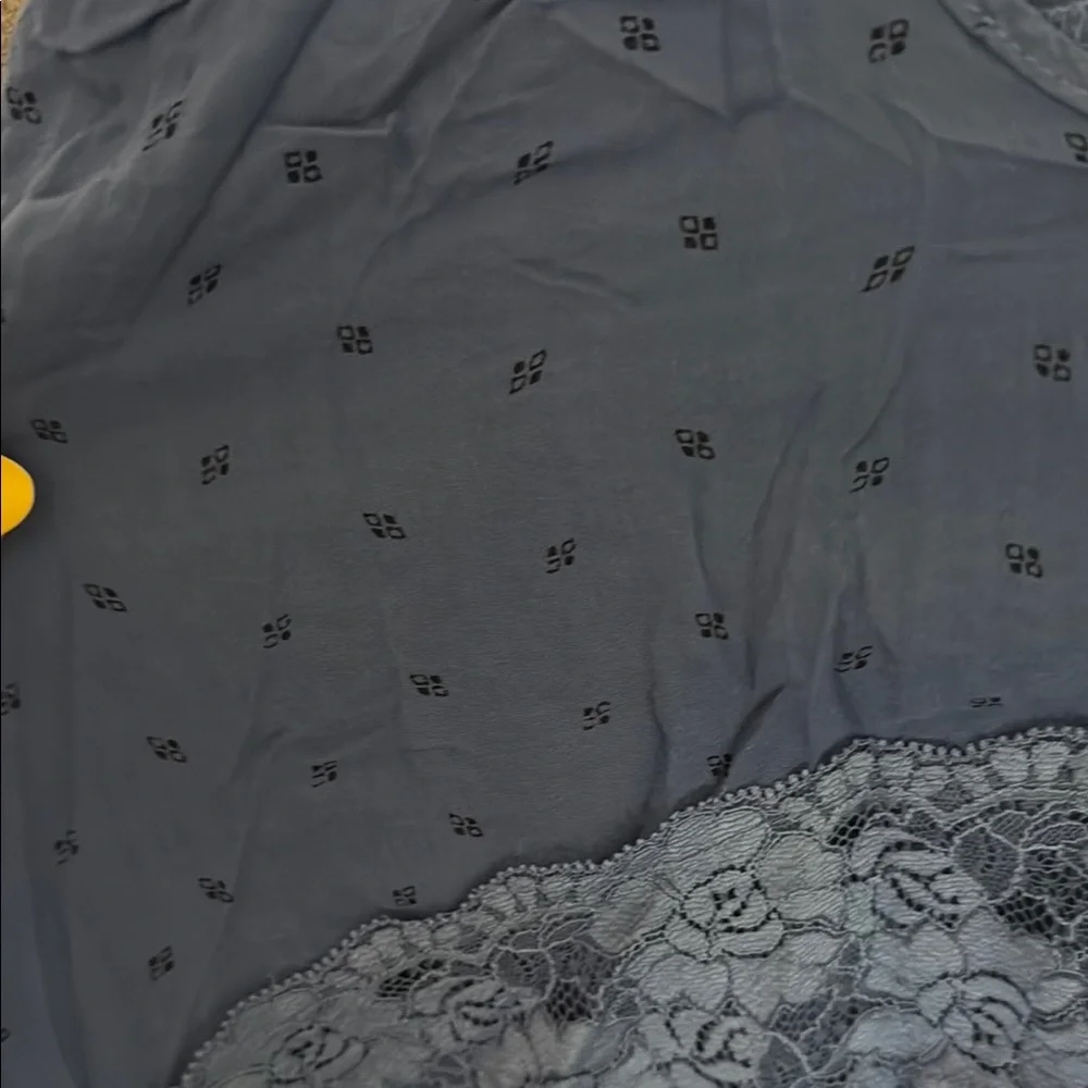 Free People Blue Lace Trim Tank Top - Picture 3 of 4